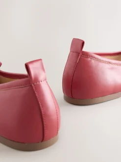 Red Forever Comfort® Tie Up Round Toe Ballet Flats