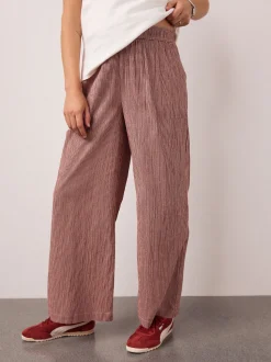 Red Gingham Maternity Wide Leg Trousers