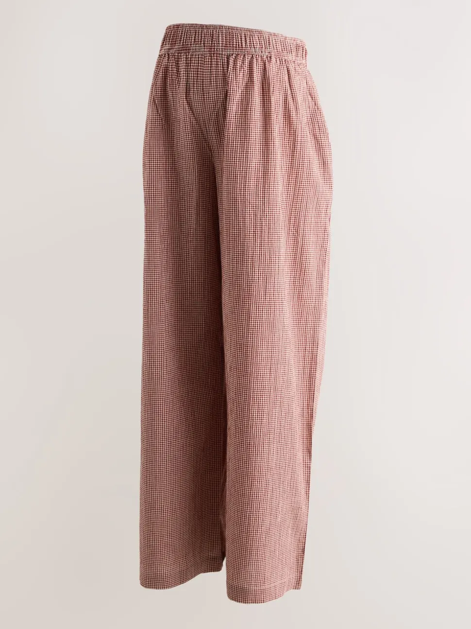 Red Gingham Maternity Wide Leg Trousers