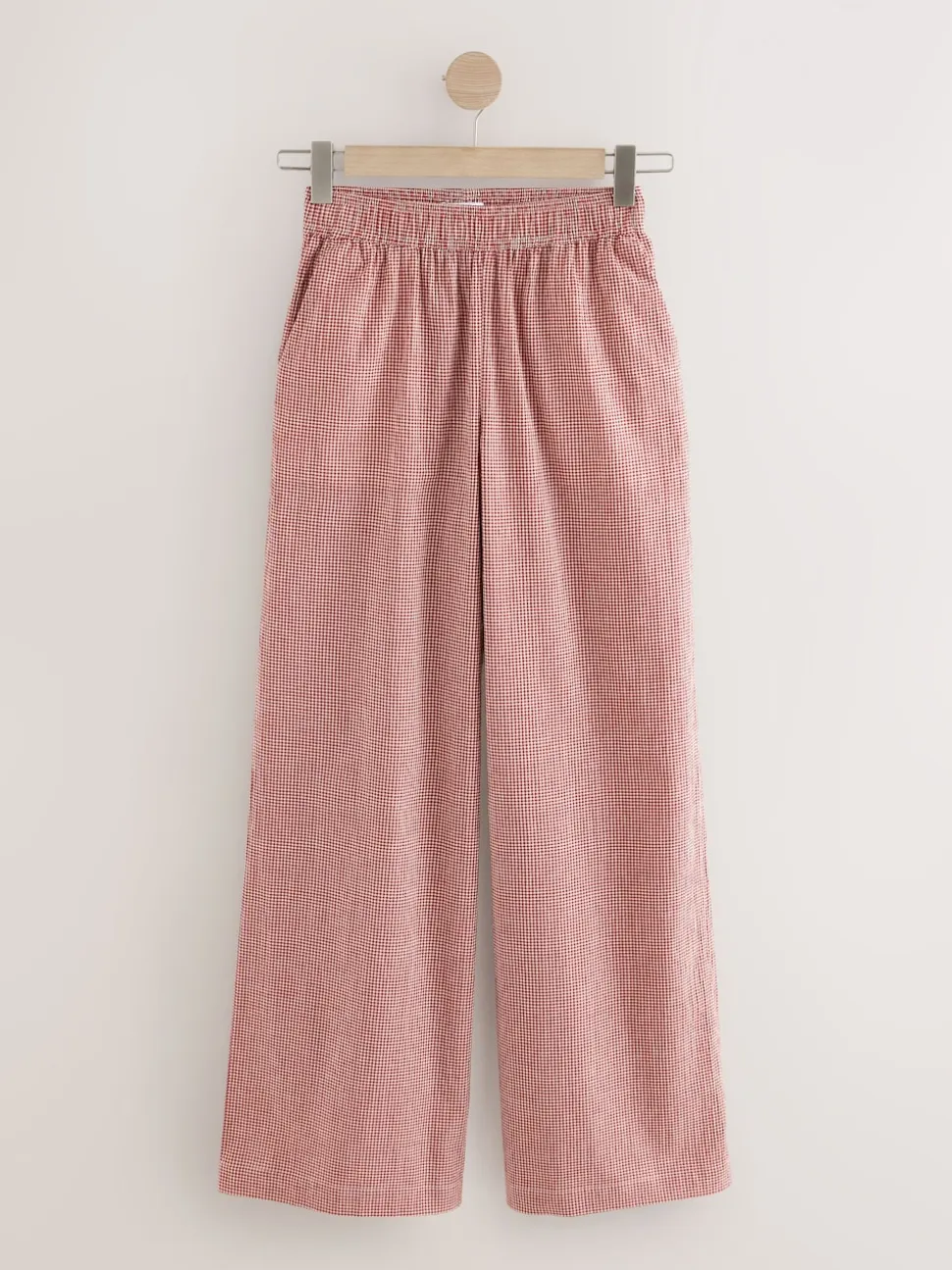 Red Gingham Wide Leg Trousers