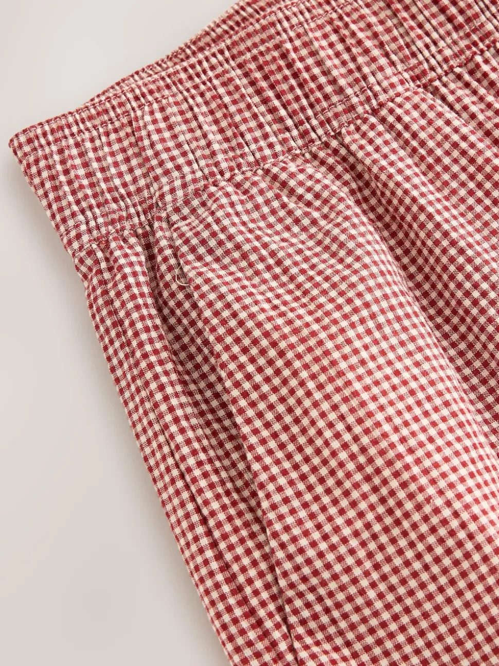 Red Gingham Wide Leg Trousers