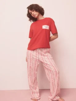 Red Graphic Short Sleeve Pyjamas