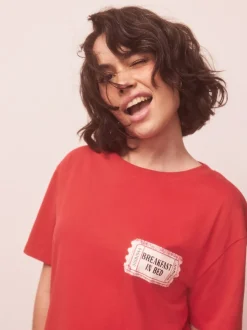 Red Graphic Short Sleeve Pyjamas