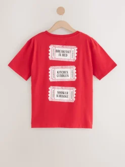 Red Graphic Short Sleeve Pyjamas