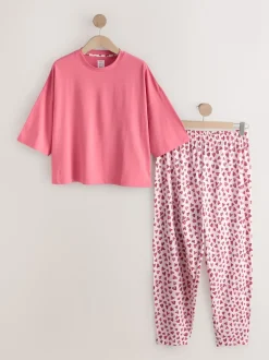 Red Heart Short Sleeve Pyjamas