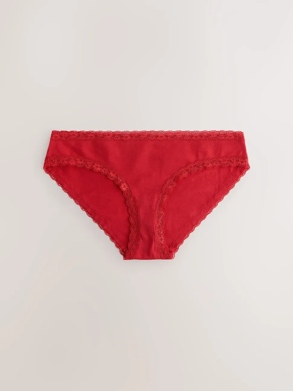 Red Heart/Green Check Bikini Cotton Lace Knickers 4 Pack