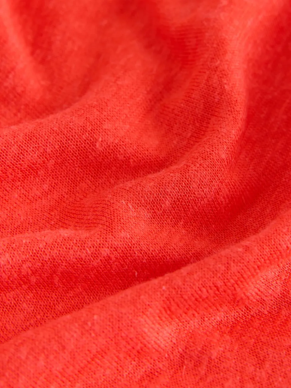 Red Jersey T-Shirt Dress With Linen