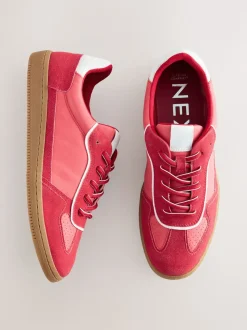 Red Lace-Up Trainers