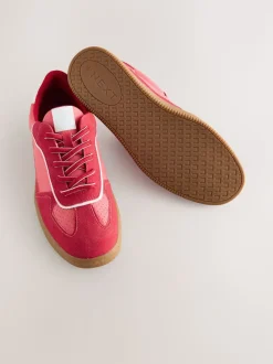 Red Lace-Up Trainers