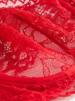 Red Non Pad Balcony A-E Lace Bra