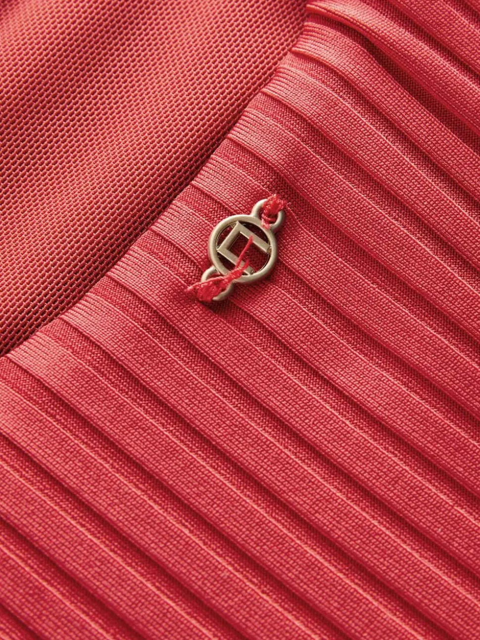 Red Rib Plunge Shaping Tummy Control Swimsuit