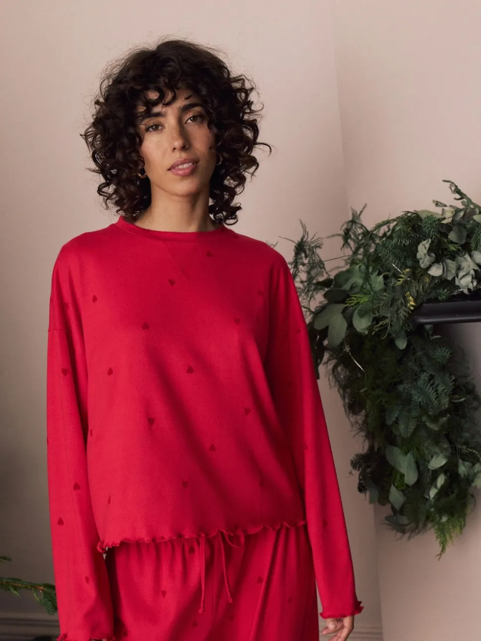 Red Star Heart Soft Long Sleeve Pyjamas