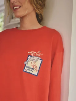 Red Stripe Fish Jersey Short Sleeve Pyjamas
