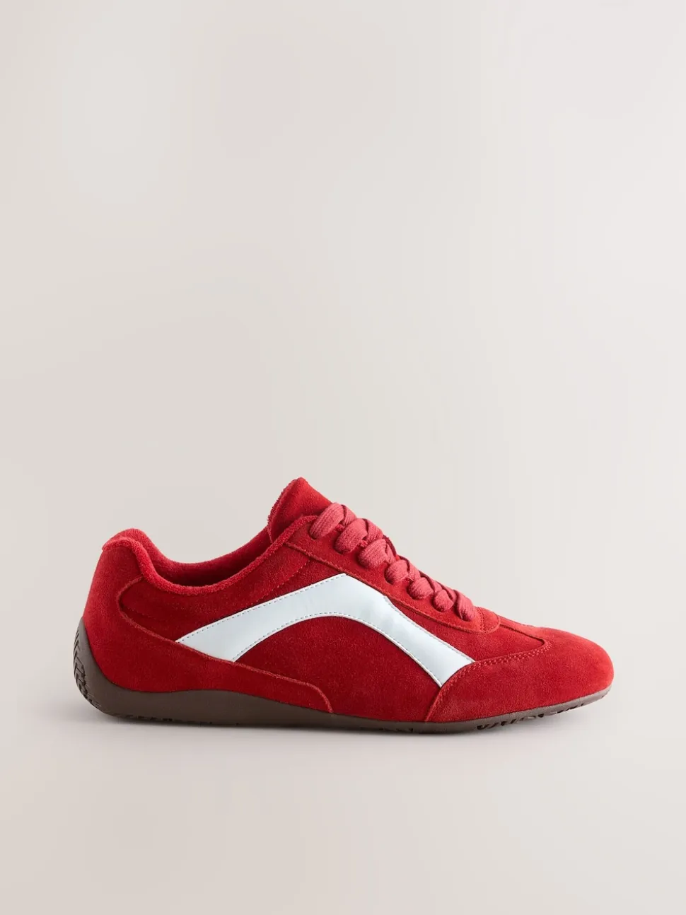 Red Suede Forever Comfort® Leather Slimsole Lace-Up Trainers