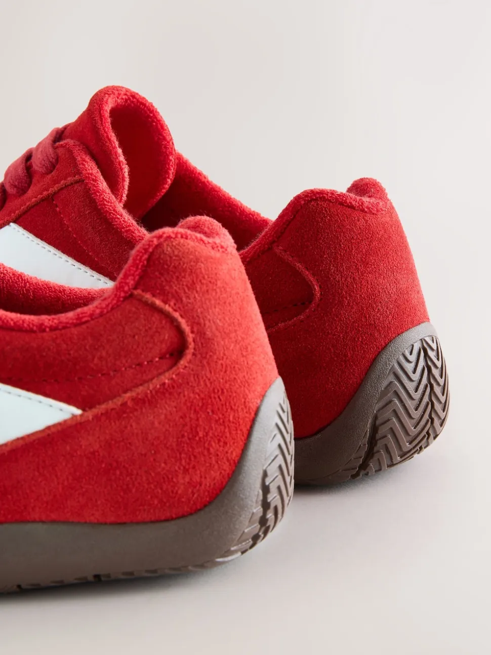 Red Suede Forever Comfort® Leather Slimsole Lace-Up Trainers