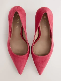 Red Suede Standard/Wide Fit Leather Mid Court Shoes
