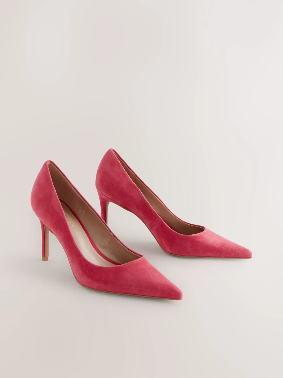 Red Suede Standard/Wide Fit Leather Mid Court Shoes
