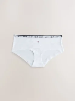 Red Tablescape Print Short Cotton Logo Knickers 7 Pack