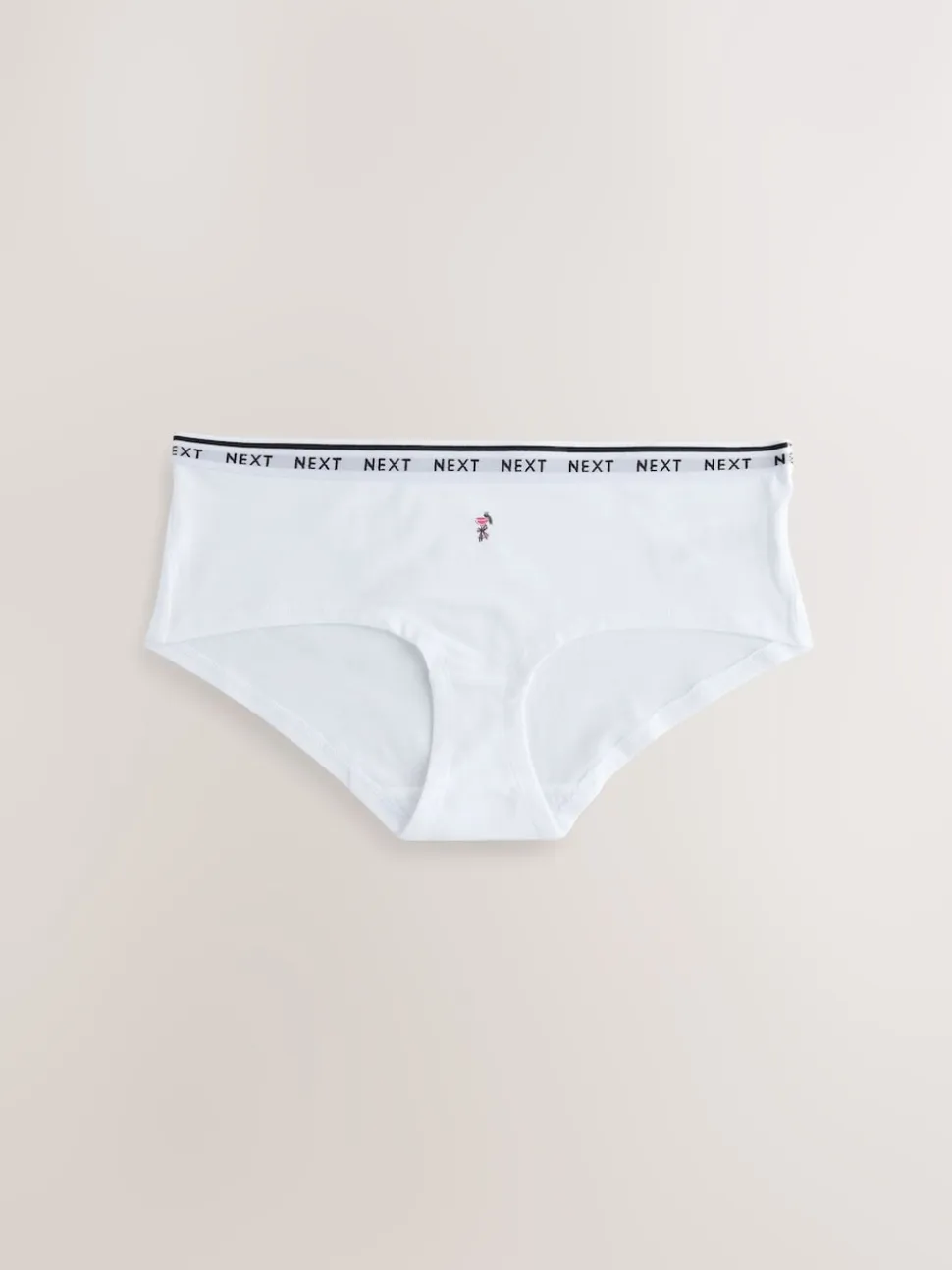Red Tablescape Print Short Cotton Logo Knickers 7 Pack