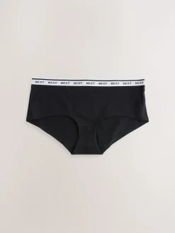 Red Tablescape Print Short Cotton Logo Knickers 7 Pack