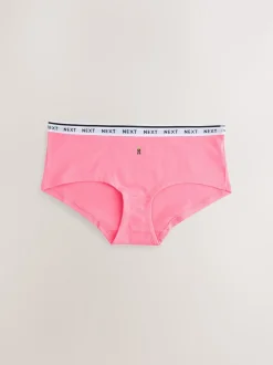Red Tablescape Print Short Cotton Logo Knickers 7 Pack