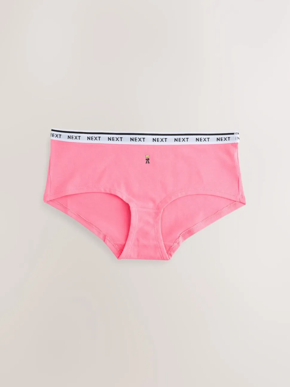 Red Tablescape Print Short Cotton Logo Knickers 7 Pack