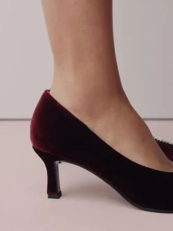 Red Velvet Forever Comfort Jewel Trim Pointed Court Heels
