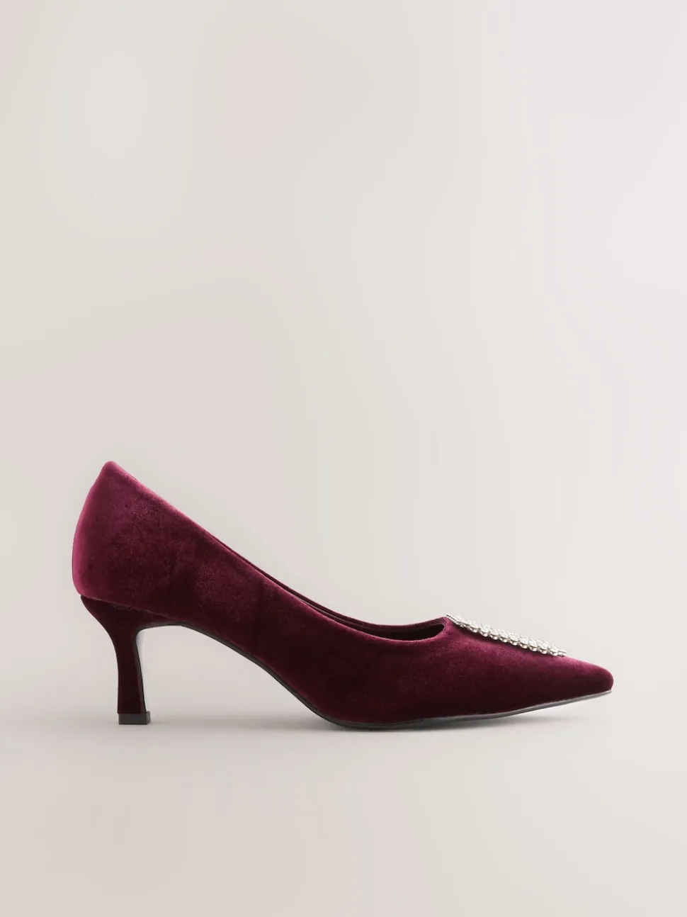 Red Velvet Forever Comfort Jewel Trim Pointed Court Heels