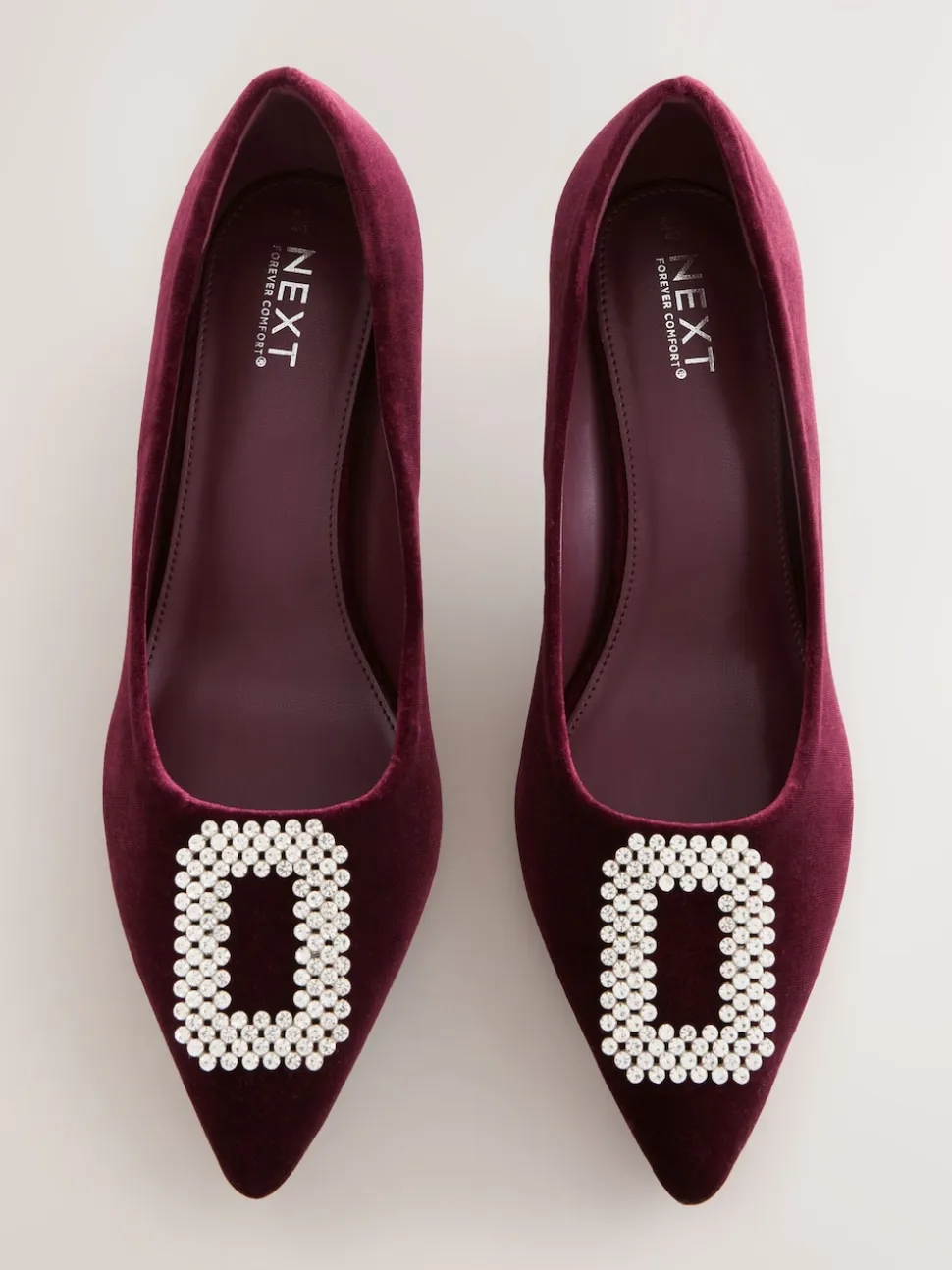 Red Velvet Forever Comfort Jewel Trim Pointed Court Heels