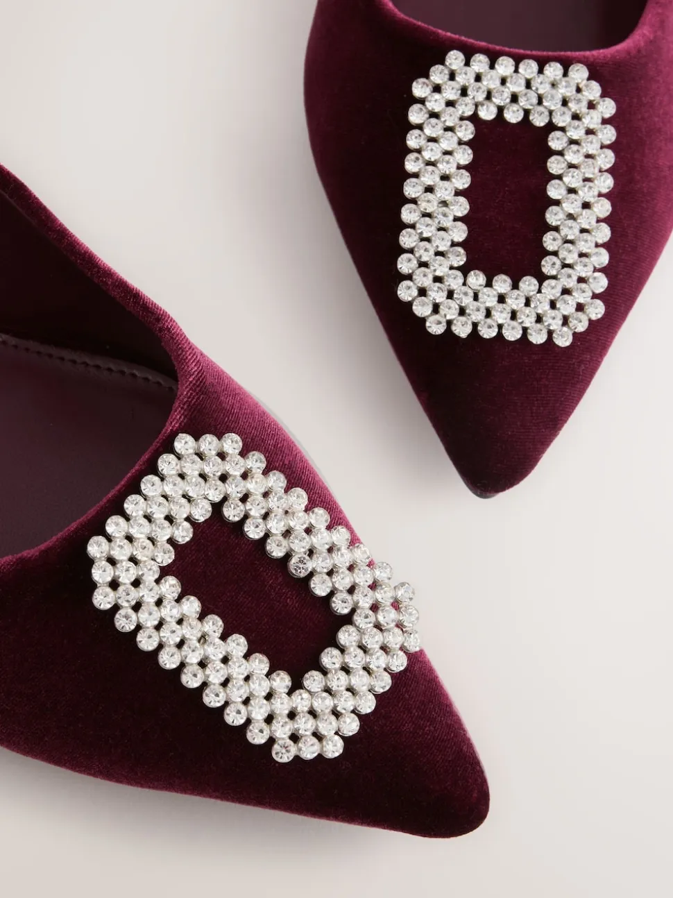 Red Velvet Forever Comfort Jewel Trim Pointed Court Heels