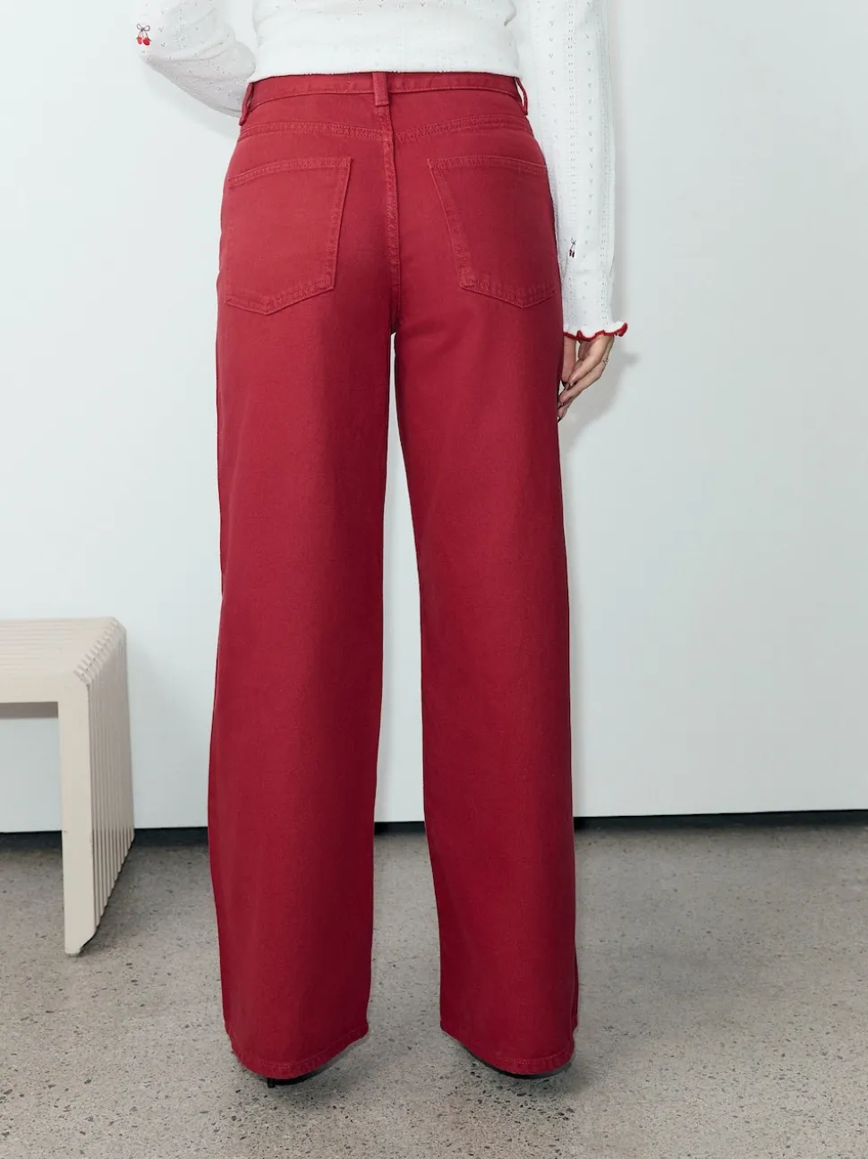 Red Wide Leg Jeans