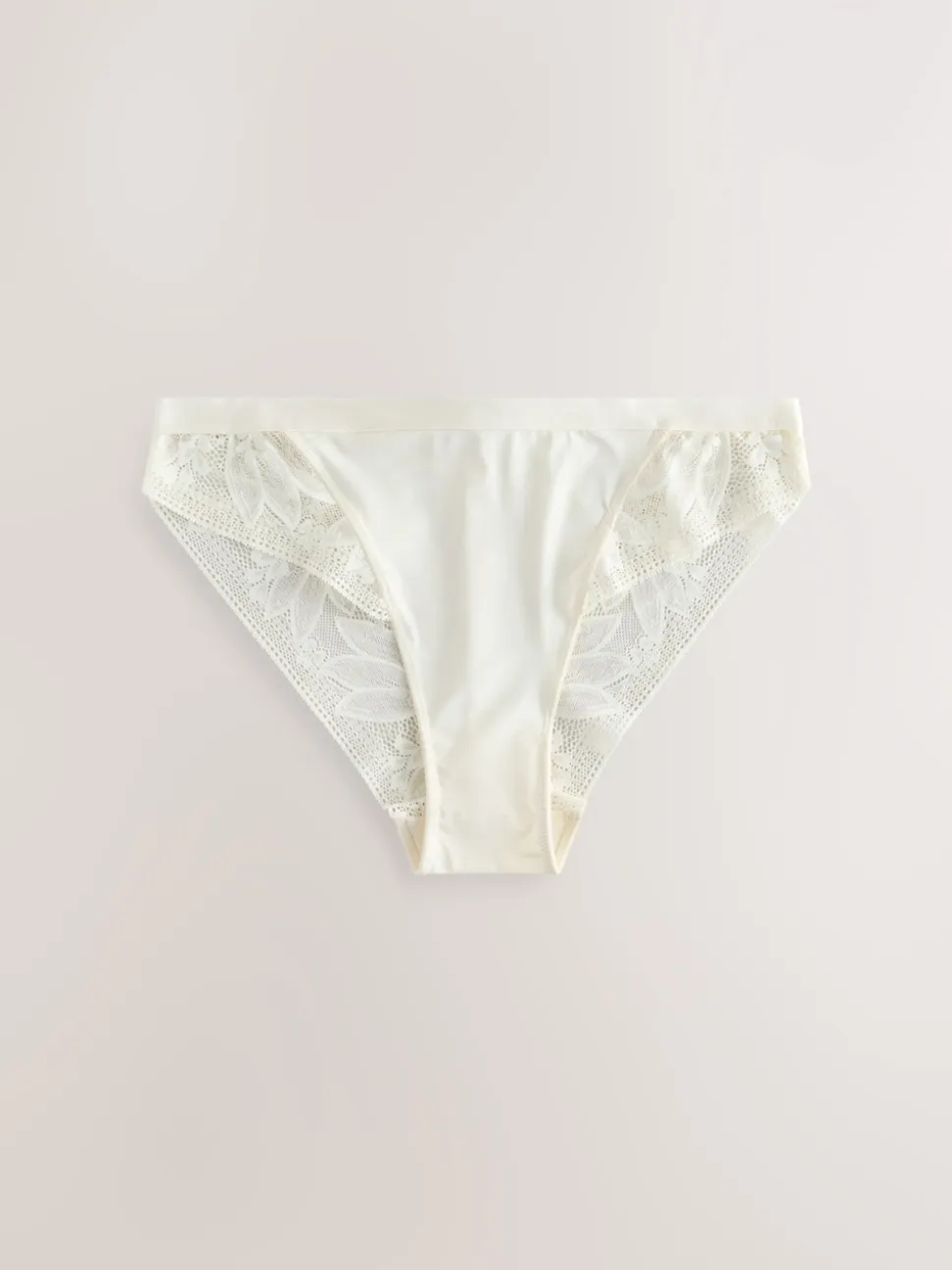 Red/Cream High Leg Microfibre and Lace Knickers 2 Pack