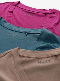 Red/Teal Modal Slouch Short Sleeve T-Shirt 3 Pack