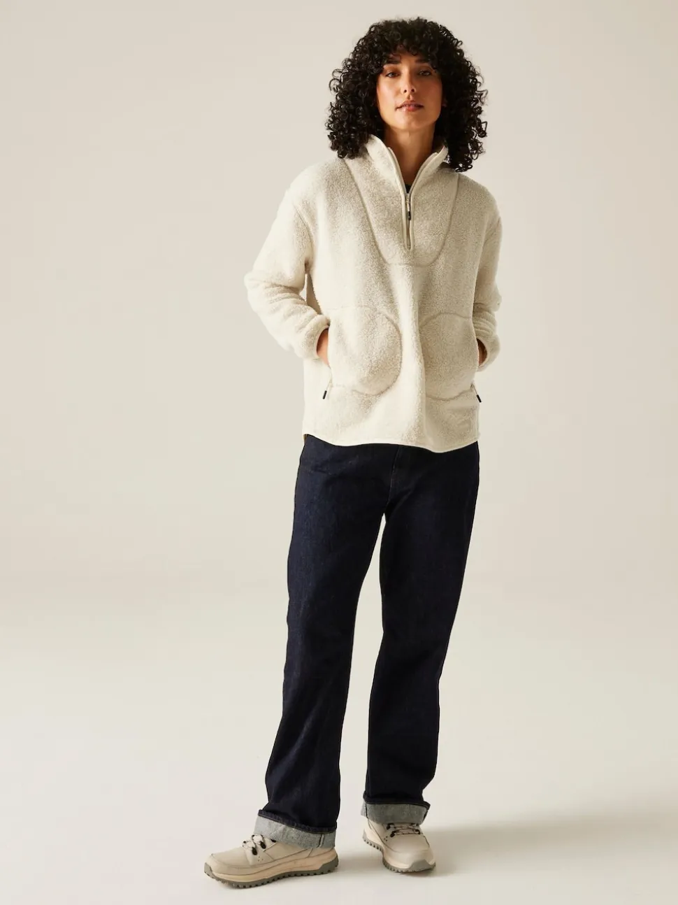 Regatta Cream Frankie Borg Half Zip Fleece