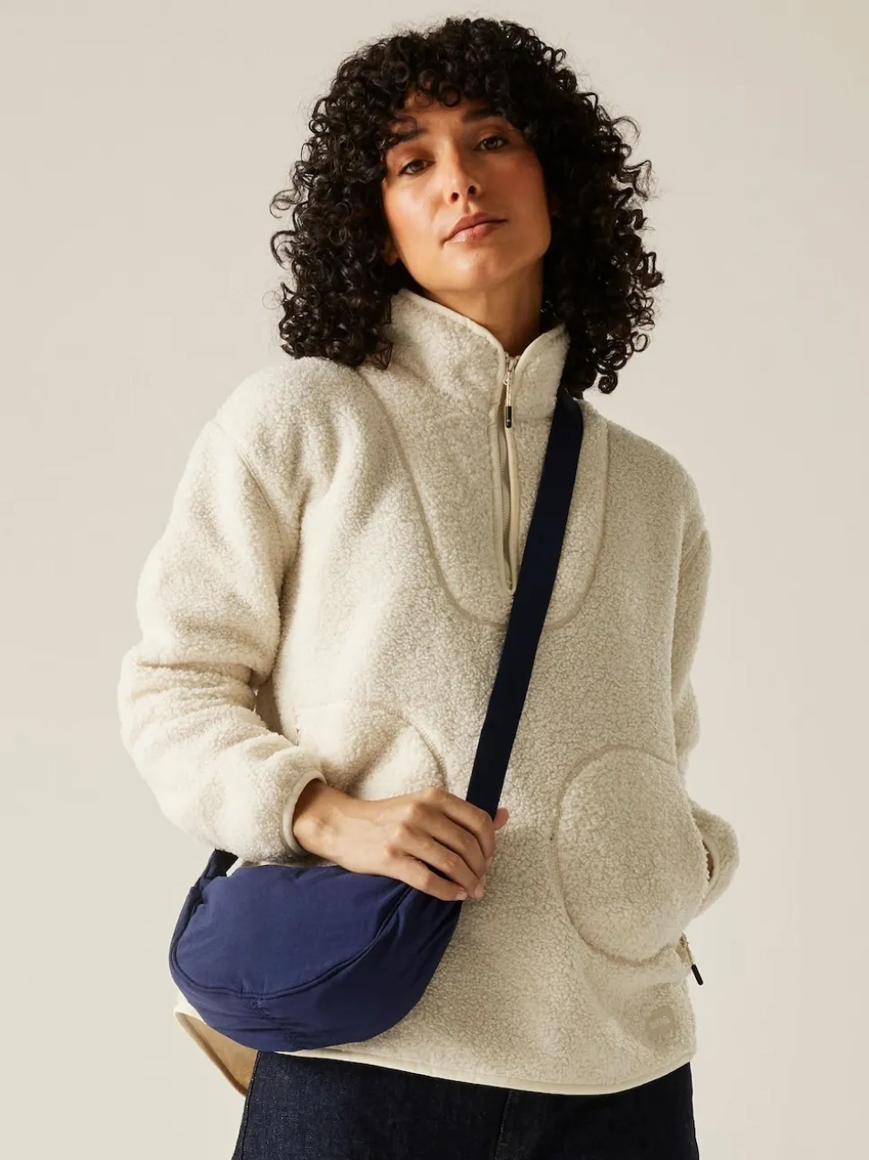 Regatta Cream Frankie Borg Half Zip Fleece