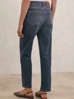 Reiss Antique Mid Blue Selin Mid-Rise Straight-Leg Jeans