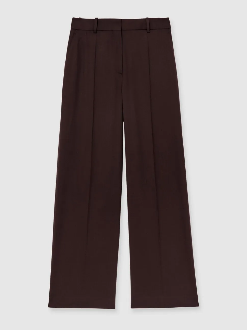 Reiss Aubergine Solene Wool-Blend Wide-Leg Suit Trousers
