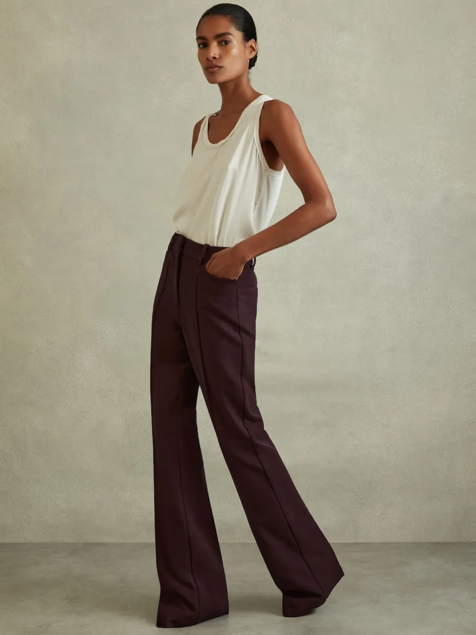 Reiss Berry Gabi Flared Suit Trousers