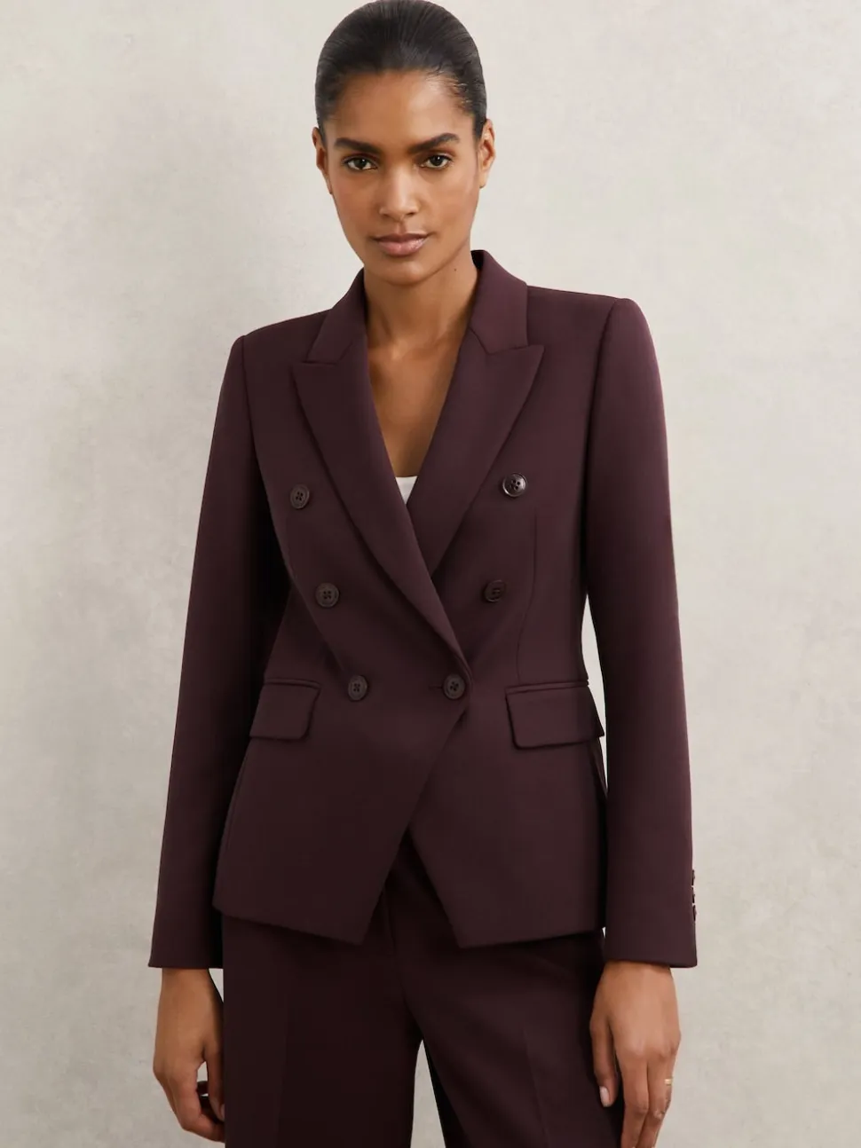 Reiss Berry Gabi Petite Double-Breasted Suit Blazer