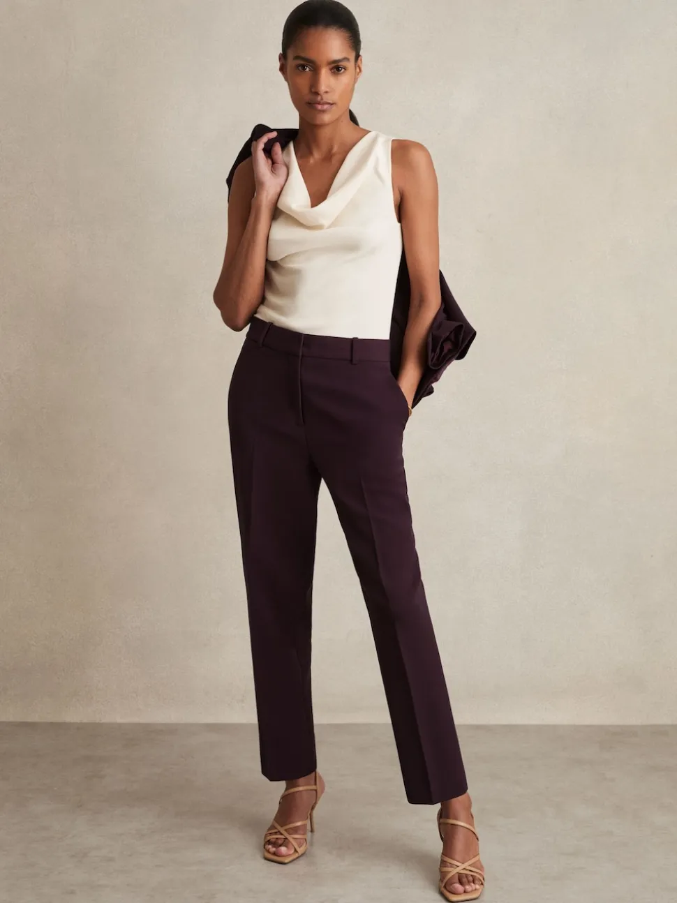 Reiss Berry Gabi Petite Slim-Fit Suit Trousers