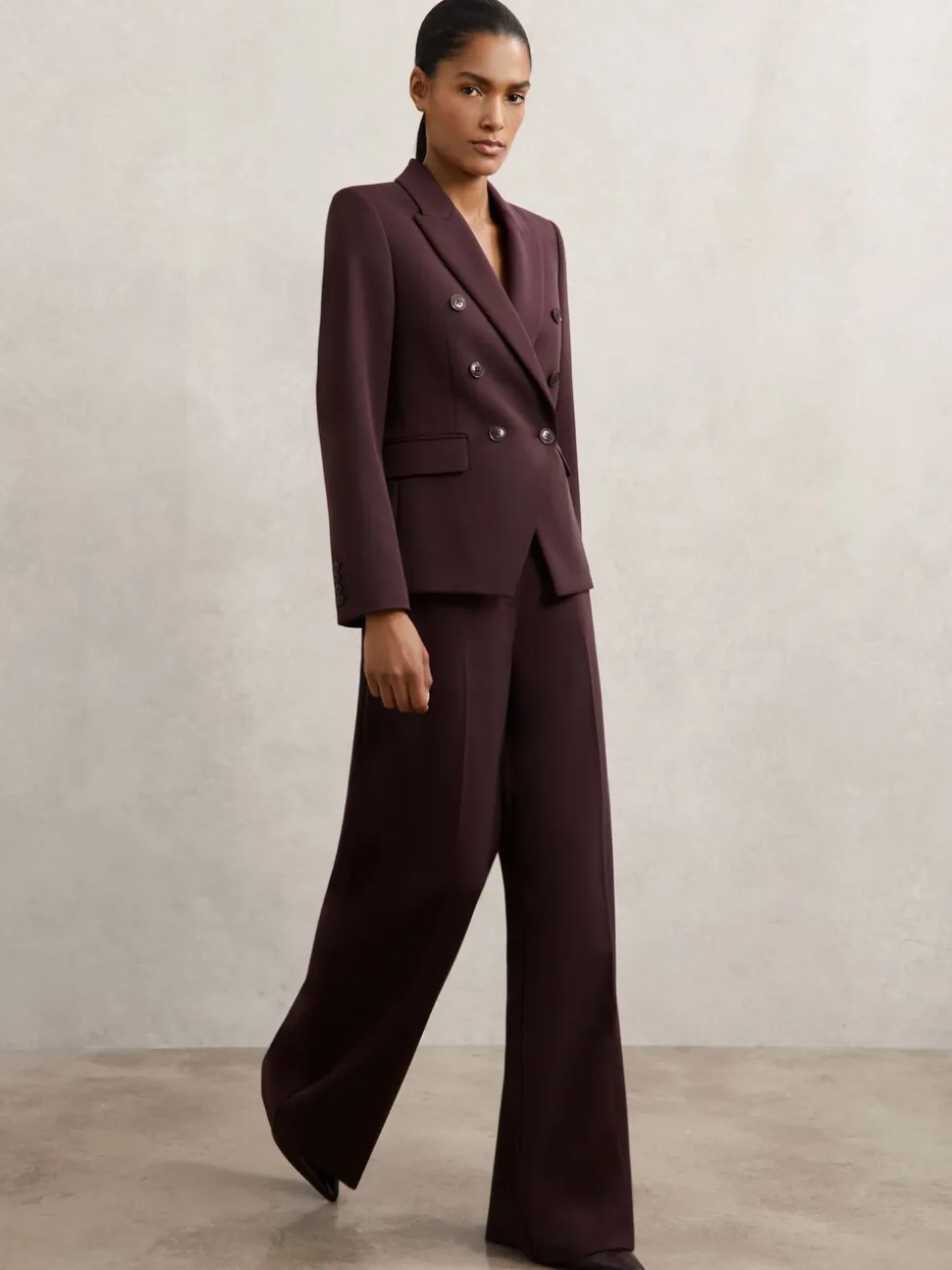 Reiss Berry Gabi Petite Wide-Leg Suit Trousers