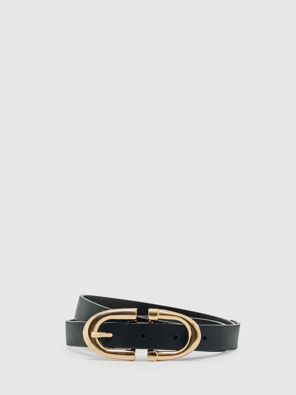 Reiss Black Bailey Horseshoe Belt