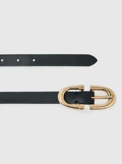 Reiss Black Bailey Horseshoe Belt