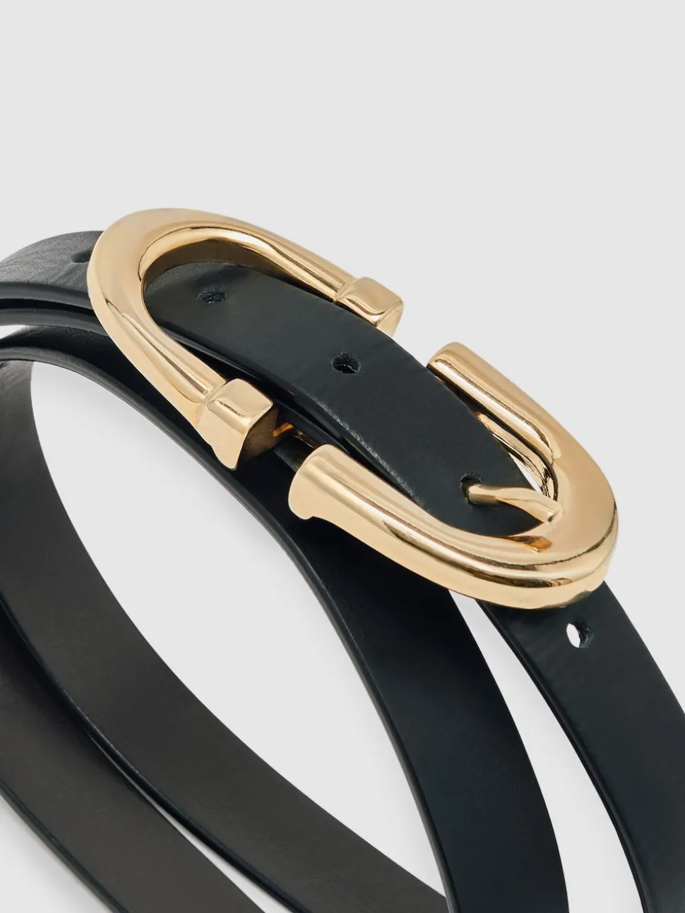 Reiss Black Bailey Horseshoe Belt