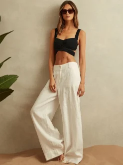 Reiss Black Cristina Wrap Design Bikini Top