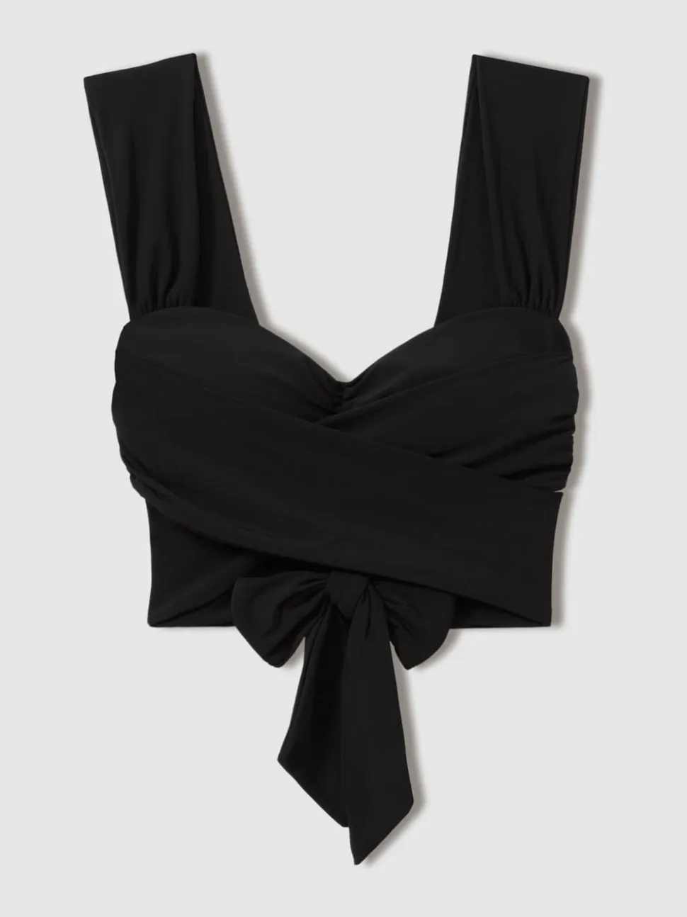 Reiss Black Cristina Wrap Design Bikini Top