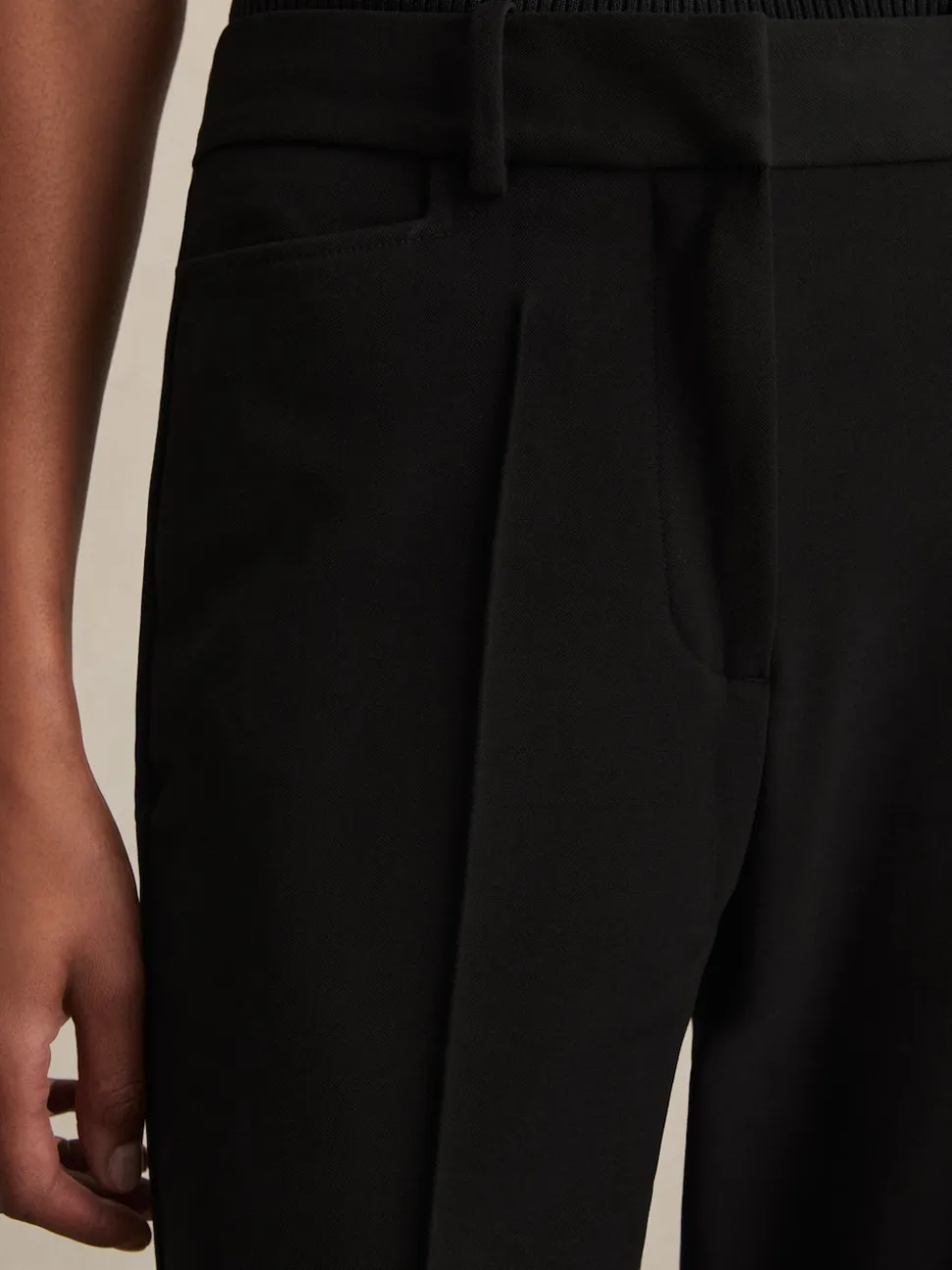 Reiss Black Gabi Flared Suit Trousers