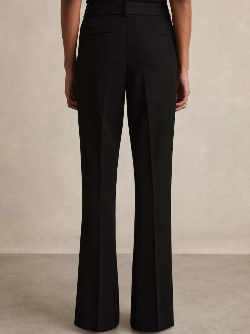 Reiss Black Gabi Petite Flared Suit Trousers