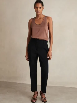 Reiss Black Gabi Petite Slim-Fit Suit Trousers