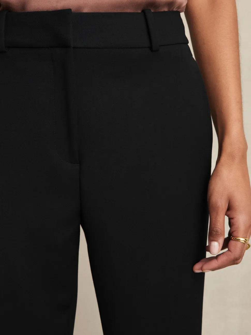 Reiss Black Gabi Petite Slim-Fit Suit Trousers